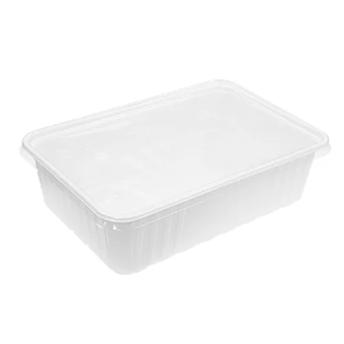 Plastic White Rectangular Container 1800ml, 5pcs
