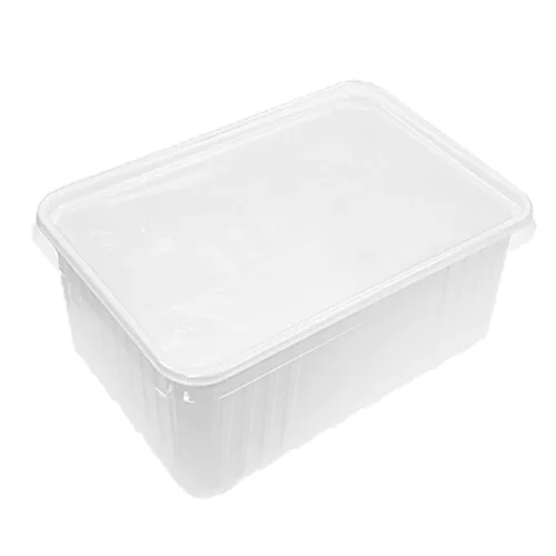 Plastic White Rectangular Container 2700ml, 5pcs