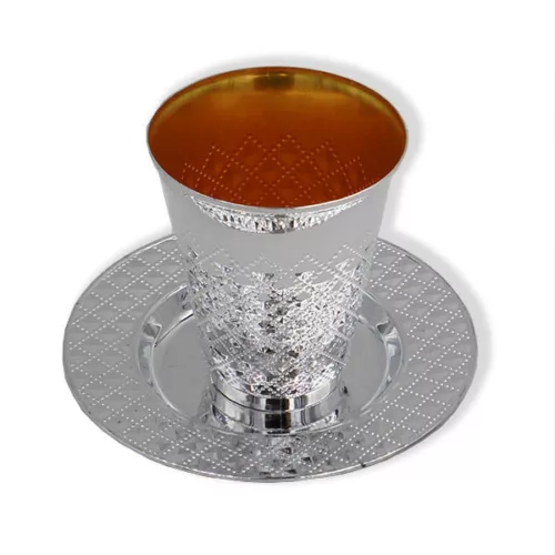 Kiddush Cups with plate 7oz, 5pcs