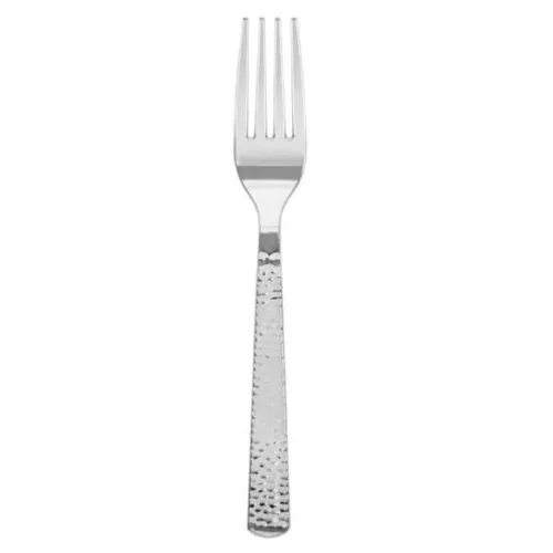 Hammered Silver Plastic Forks, 20pcs