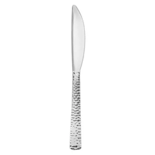 Hammered Silver Plastic Knifes, 20pcs