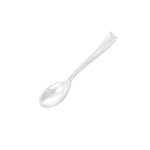 Mini Clear Dessert Spoons, 100pcs