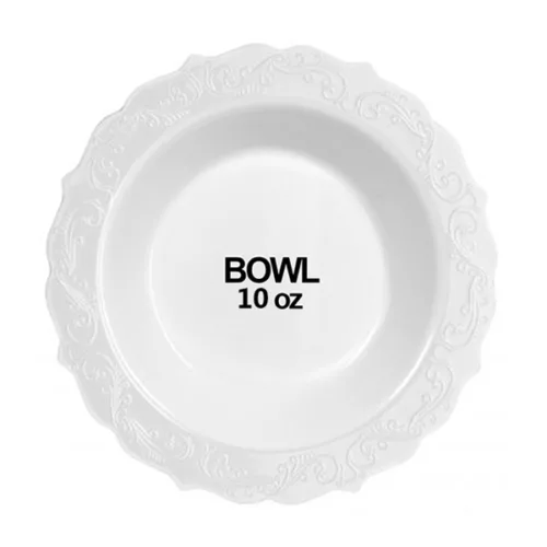 White Party Bowls 10oz, 10pcs