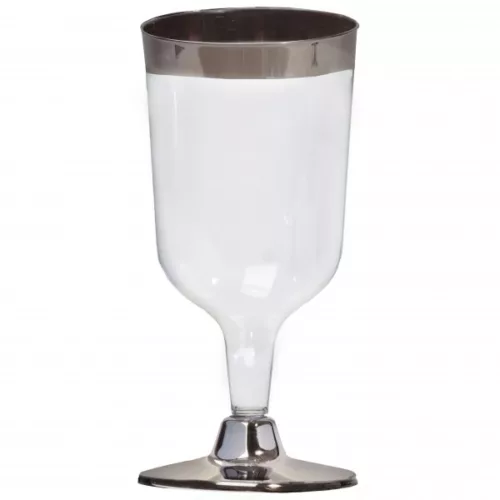 Wine Cups Silver Rim 6oz, 12pcs