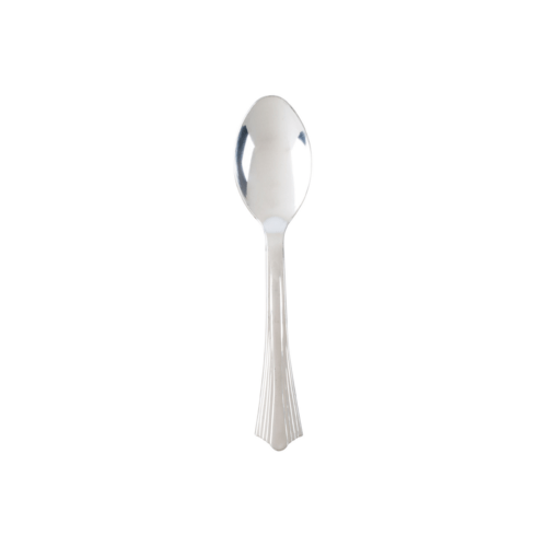 Silver Plastic Tea Spoons, 20pcs
