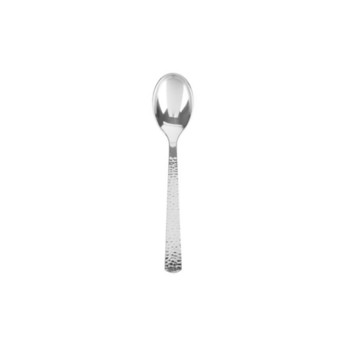 Hammered Silver Plastic Tea Spoons, 20pcs